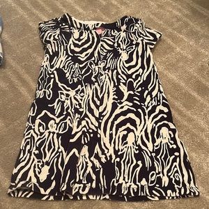 Little girls zebra blue and white dress. Very good condition!